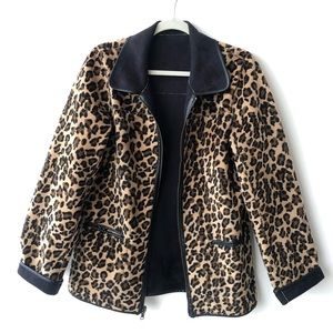 90’s Vintage Reversible Faux Suede Animal Print or Black Jacket